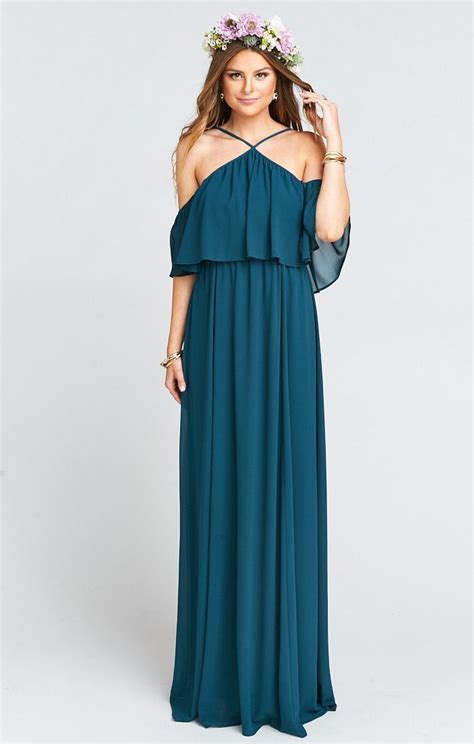 Rebecca Ruffle Maxi Dress Deep Jade Chiffon Show Me Your Mumu