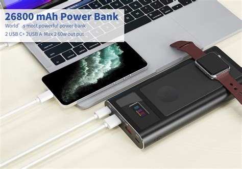 Pd 100w 26800mah Graphene Power Bank Aluminium Magnetic Wireless Laptop ...