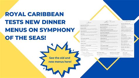 Royal Caribbean Tests New Dinner Menus On Symphony Of The Seas Prof