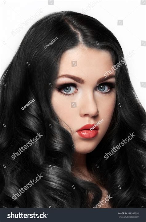 Beautiful Brunette Model Long Hair Red Stock Photo Shutterstock
