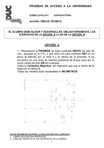 Examen De Dibujo T Cnico Ii De Canarias Pau De Descargar