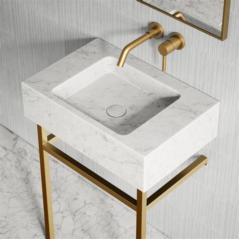 Vernante Carrara Marble Console Sink By Lusso