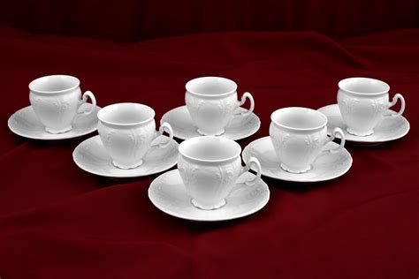 Набор Чайных Чашек 220 мл на 6 персон 12 предметов Бернадотт Белая ...