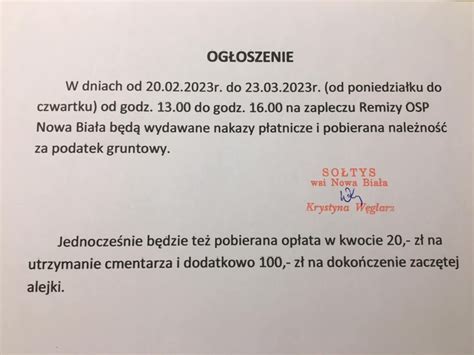 Og Oszenie Odbi R Nakaz W P Atniczych Za Podatek Gruntowy I Od