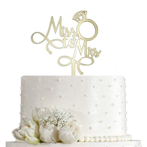 Buy JIEEIN Miss To Mrs Cake Toppers Bridal Shower Mr And Mrs Wedding