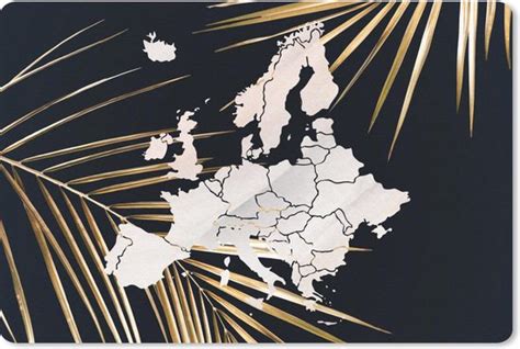 Bureau Onderlegger Muismat Bureau Mat Kaart Europa Palmboom