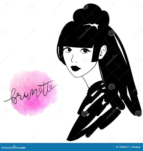 Fashion Brunette Girl Portrait Stock Vector Illustration Of Group Glamour