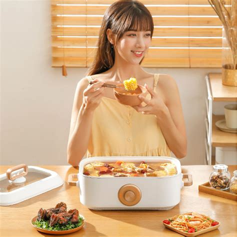 MAYILON Electric Cooker 2 In 1 Multi Functional Cooker 5L Non Stick Electric Hot Pot Milk Pot