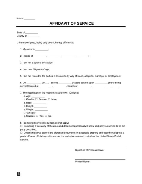 Free Printable Proof Of Service Form Templates Pdf And Word