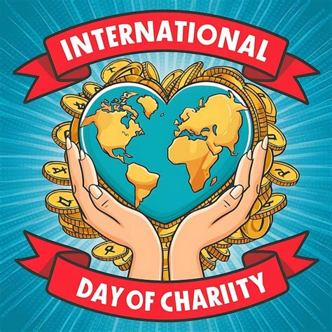 Celebration International Day Of Charity Vector Illustration Premium