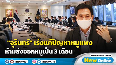 จุรินทร์เร่งแก้ปัญหาหมูแพงห้ามส่งออกหมูเป็น 3 เดือน มีคลิป