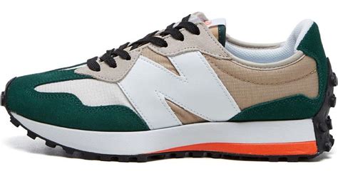 New Balance Rubber 327 Trainers Incense In Green White For Men