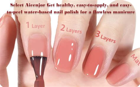 Amazon Aieenjor Nude Pink Nail Polish Sheer Nude Non Toxic Water Based Low Odor Peel Off