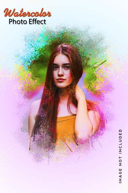 Premium PSD Realistic Watercolor Painting Brush Photo Effect Design