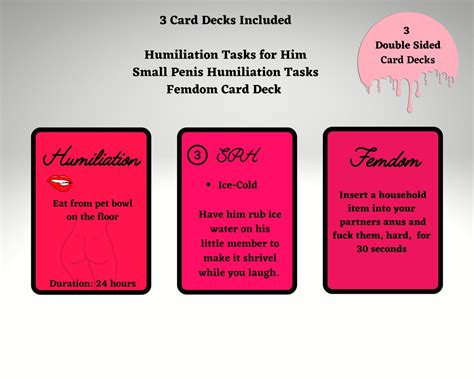 The Submissive Male Humiliation Sex Bundle Includes Femdom Cards Humiliation Tasks Small Penis