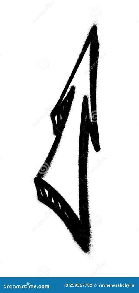 Graffiti Arrow With Overspray In Black Over White Stock Vector