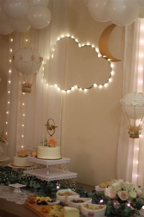 Hot Air Balloon And Cloud Birthday Cloud Baby Shower Theme Cloud Party Sprinkle Baby Shower