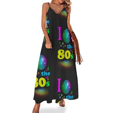 I Love The 80's eighties Sleeveless Dress Prom gown Women's summer suit