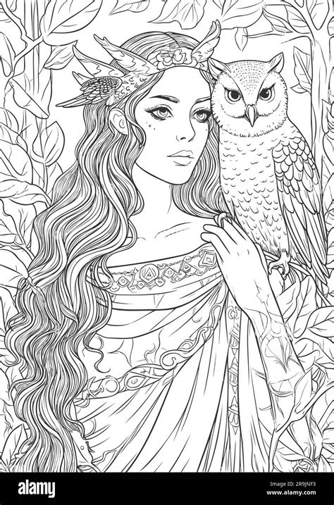 Enchanted Realm, Princess Coloring Book pages Stock Vector Image & Art