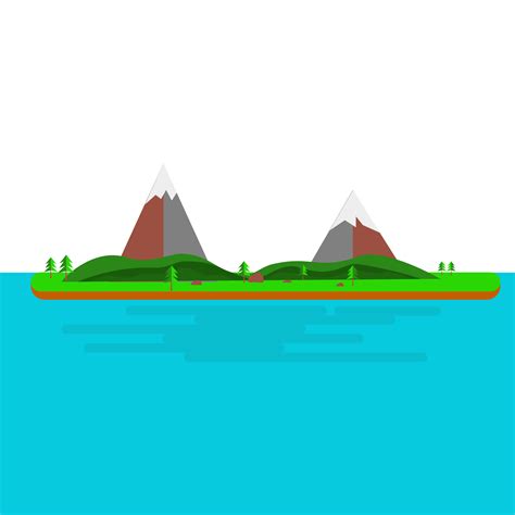 Island landscape on blue sea in flat design. 15310522 PNG