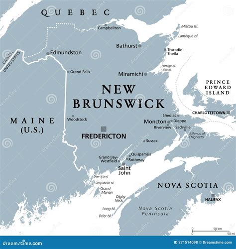 New Brunswick, Maritime and Atlantic Province of Canada, Gray Political