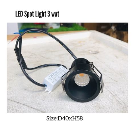 Jual Lampu Downlight Spotlight Led Cob Mini 3 Wat Lamp LED Spot Hitam