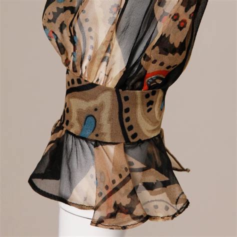 Oscar De La Renta Vintage 1960s Silk Print Dress With Ascot Or Pussy Bow Tie For Sale At 1stDibs