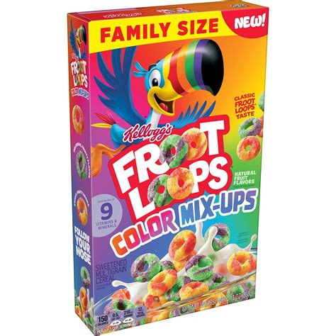 kelloggs froot loops color mixups cereal oz family size box fruit
