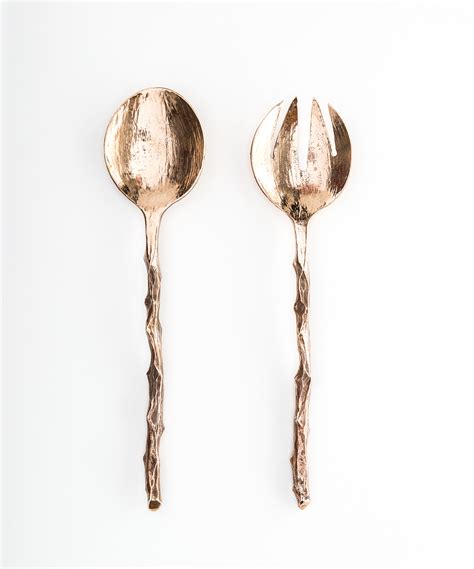 Rose Serving Spoons In Bronze