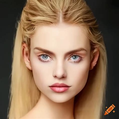 Elegant Female With Luminous Hazel Eyes That Draw You In Silken Blonde