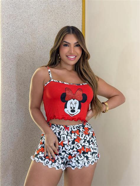 PIJAMA BLOGUERINHA SLIM D70 VERMELHO STRAS Império Lingerie