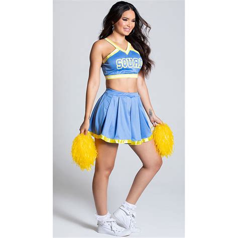 Sexy Halter Crop Tops And Mini Skirt Set Highschool Cheerleader Uniform