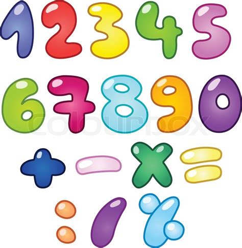 Colorful Bubble Shaped Numbers Set Stock Vector Colourbox