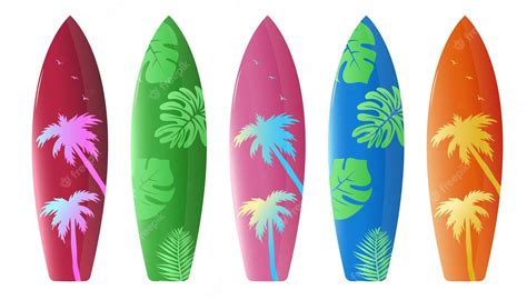 Diseño De Conjunto De Vectores De Tablas De Surf De Verano Tablas De