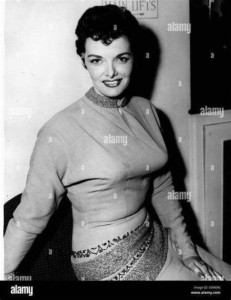 Actress Jane Russell At The Press Conference For Gentlemen Marry Stock