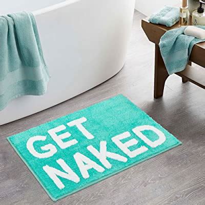 Amazon MUGINYU Black Quick Dry Bath Mat Funny Get Naked Bathroom Rugs Small Fit Under Door