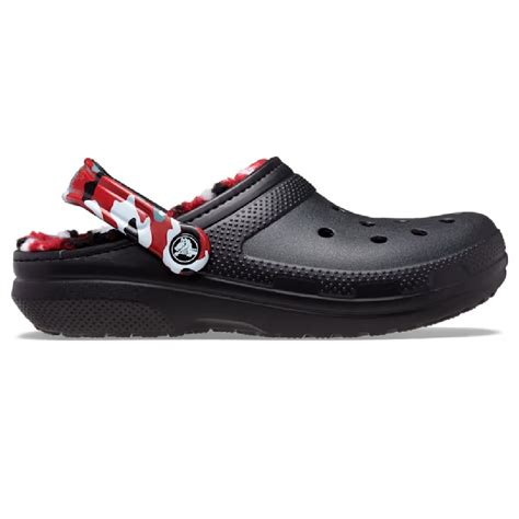 Crocs Classic Lined Camo Clog Black Red Swarbriggs