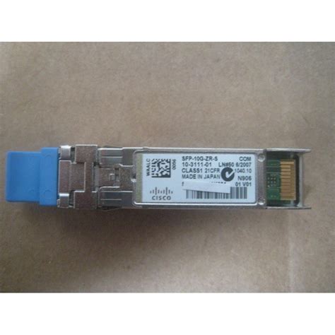 Cisco SFP-10G-ZR-S 10GBASE-ZR SFP+ Transceiver Module for SMF, 1550-nm ...