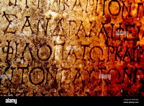 Ancient Greek Writing On Stone High Resolution Stock Photography And