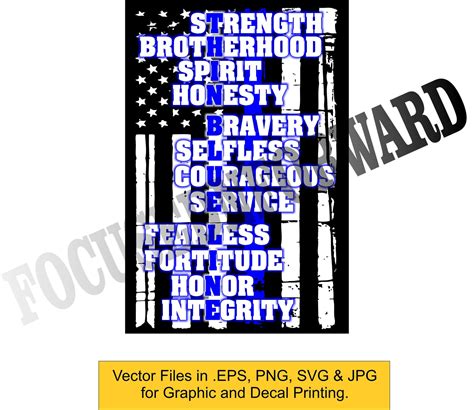 Thin Blue Line Flag Vector Files Eps/svg/jpg/png for Graphics - Etsy