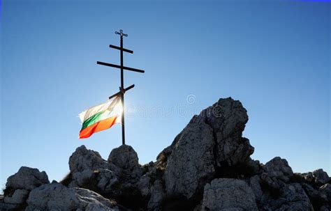 Bulgarian Flag And Cross Stock Photo Image Of Sunny 48477070