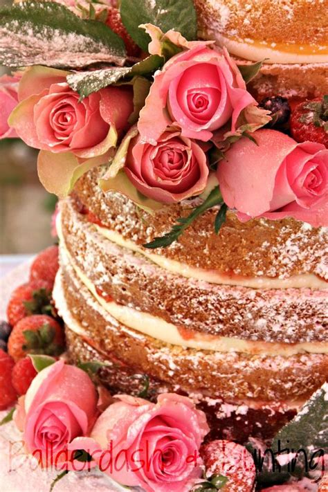 Naked Cake With Roses Decorated Cake By Ballderdash CakesDecor