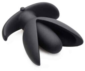 XR Brands Sprouted 10X Silicone Vibrating Anchor Anal Plug Black Ab