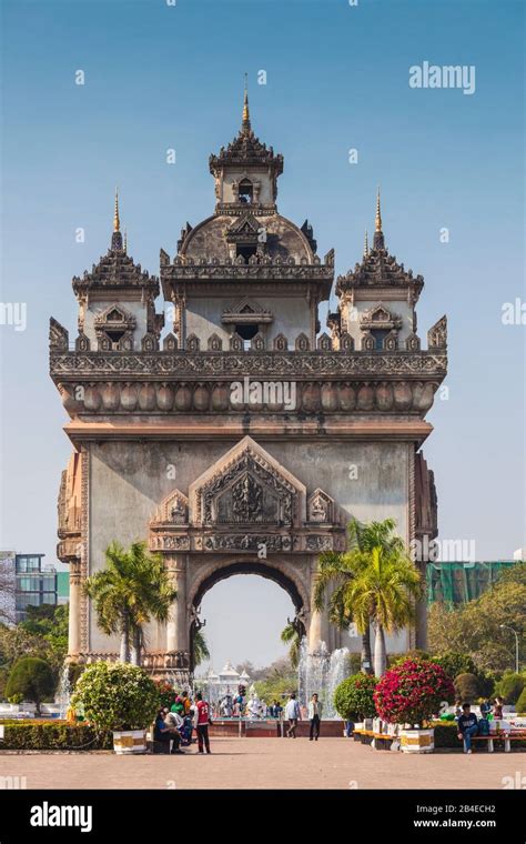Laos Vientiane Patuxai Victory Monument Stock Photo Alamy