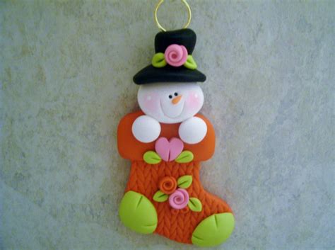 Snowman Polymer Clay Christmas Holiday Ornament