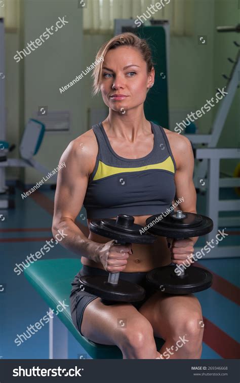 Beautiful Sexy Muscular Blonde Gym Female Stock Photo Edit Now 269346668