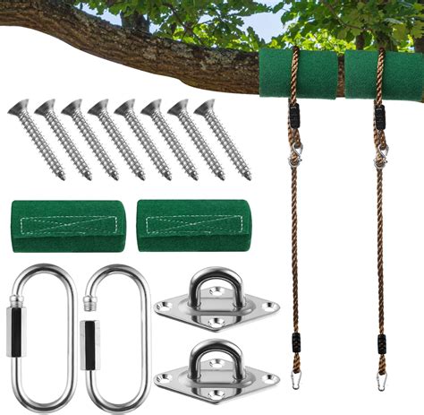 Hollowfly 16 Pcs Tree Swing Strap Kit 492 Inch Hanging Nylon Ropes With Tree