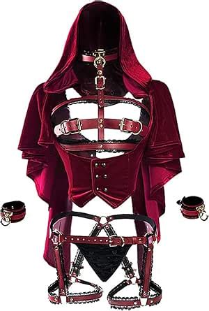 Amazon MEOWCOS Women S Lingerie Set Hooded Hollowed Open Chest Top And Panty Set With