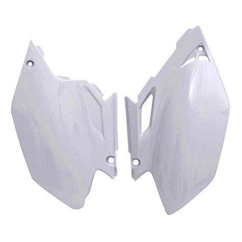 Plaques numéro latérales RTech blanches pour Yamaha YZ250F 01 02