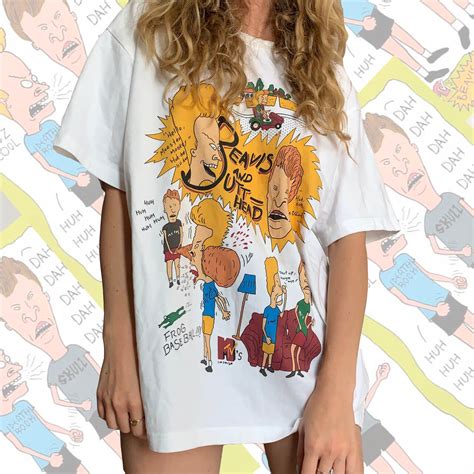 Itgirl Shop Beavis And Butthead Vintage Print Oversized T Shirt